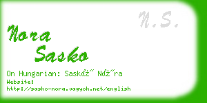 nora sasko business card